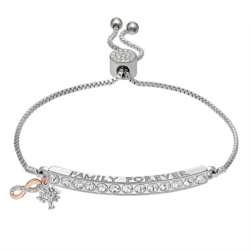 Brilliance Crystal Infinity Bar Adjustable Bracelet, Womens, Size: 7/8,