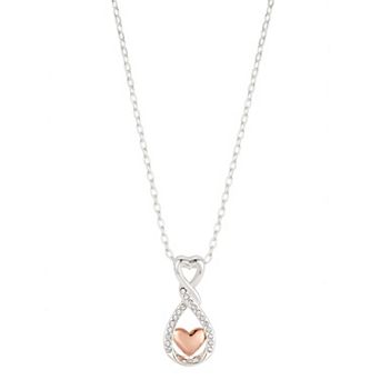 Brilliance "You're The Greatest" Two-Tone Infinity Heart Pendant Necklace