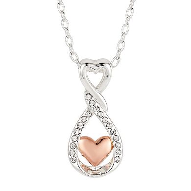 Brilliance "You're The Greatest" Two-Tone Infinity Heart Pendant Necklace
