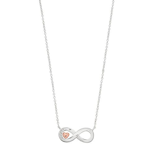 Brilliance Infinity Swarovski Crystal Rose Gold Two Tone Necklace