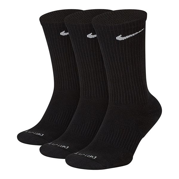 Big & Tall Nike Everyday Plus 3-pack Dri-FIT Cushion Crew Training Socks - Black (8-12)