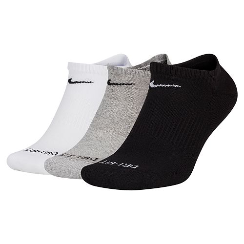 Men's Nike 3pack Everyday Plus Cushion NoShow Training Socks