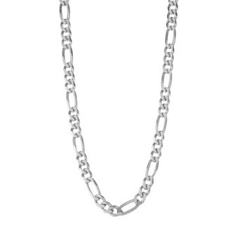 Jordan Blue Men's Sterling Silver Figaro Chain Necklace