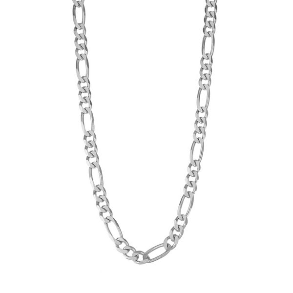 Jordan Blue Men's Sterling Silver Figaro Chain Necklace