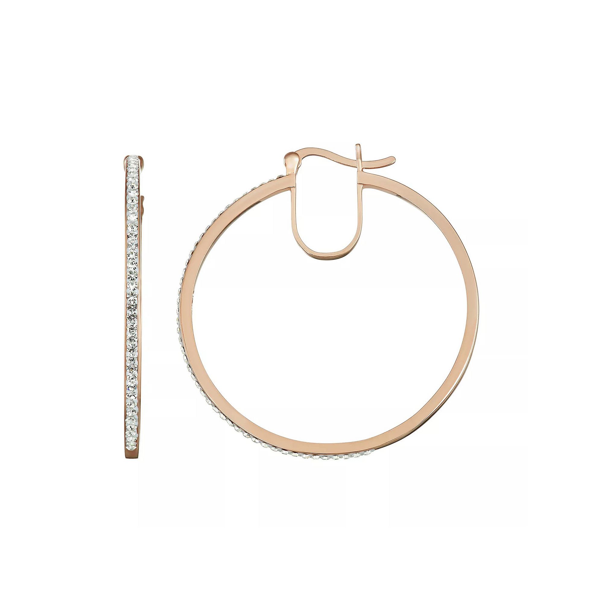 Chrystina Crystal Hoop Earrings, Womens, Pink Tone