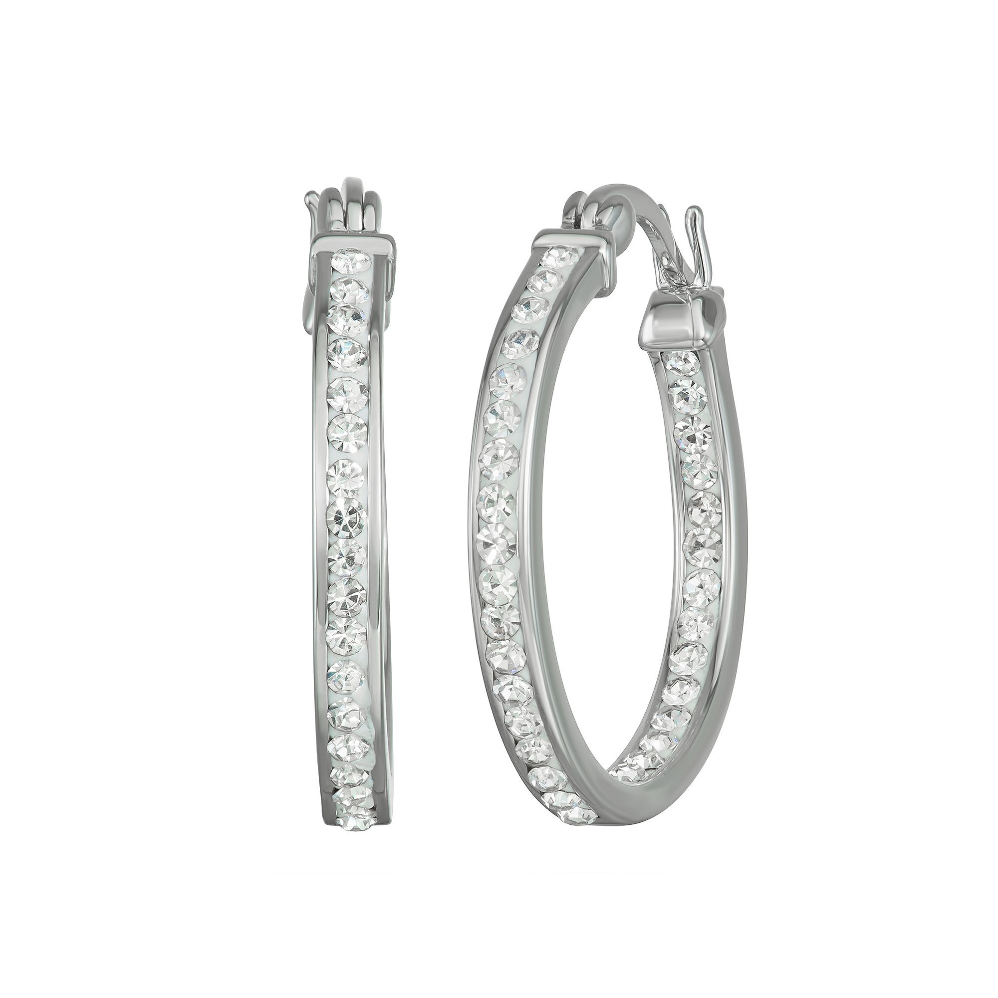 Chrystina Inside Out Crystal Earrings, Womens, Silver Tone