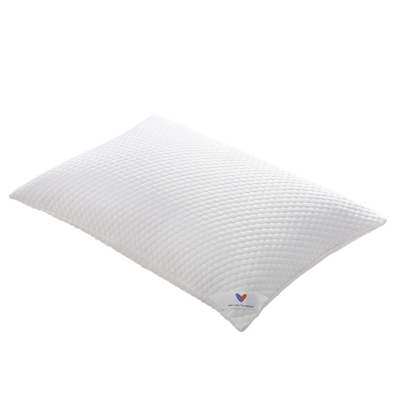 Dream On Cool Knit Fabric Feather Pillow, White, King