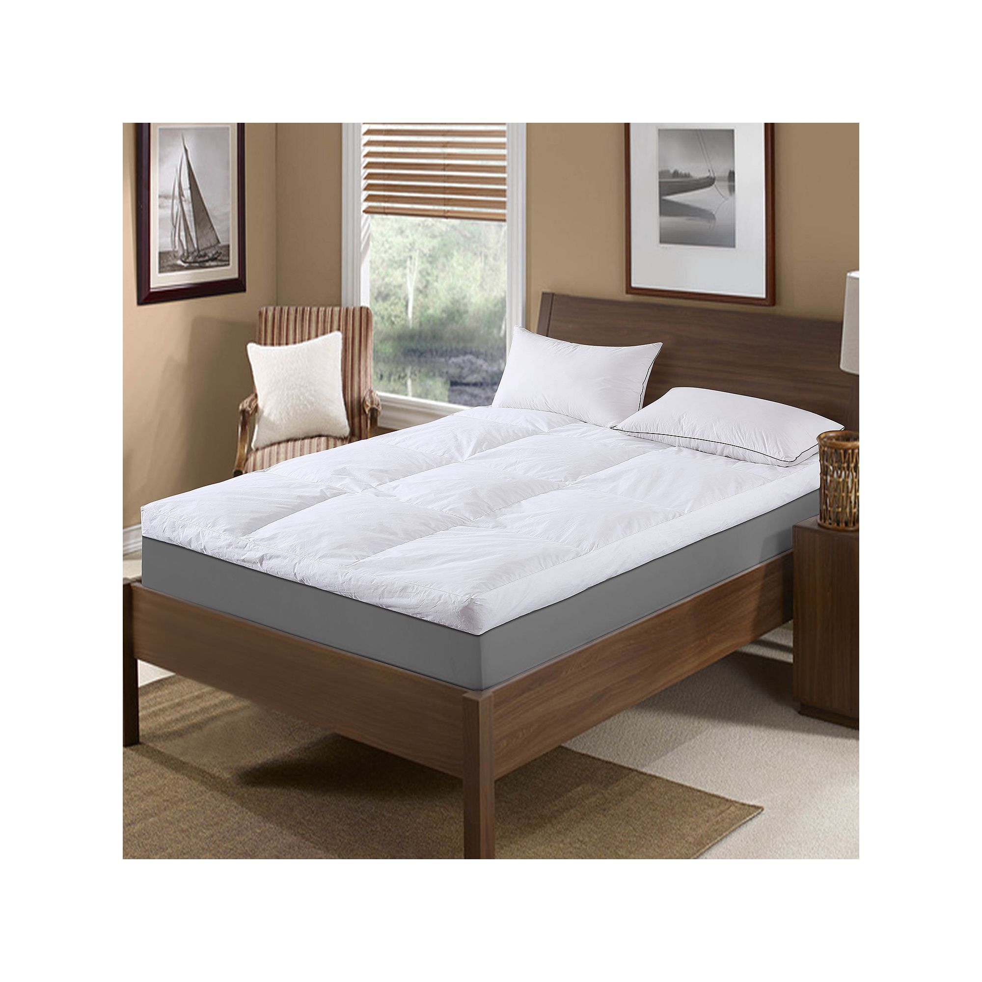 Dream On 5-in. Gusset Feather Mattress Topper, White
