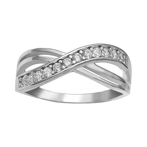 PRIMROSE Sterling Silver Cubic Zirconia Wrap Ring