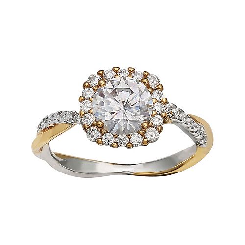 Primrose Sterling Silver Cubic Zirconia Halo Ring