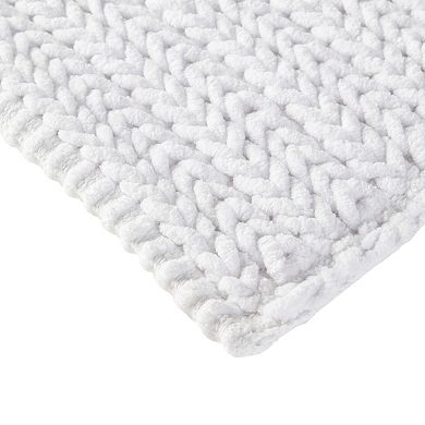 Madison Park Copula Yarn Dyed Cotton Chenille Chain Stitch Bath Rug
