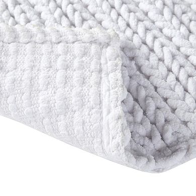 Madison Park Copula Yarn Dyed Cotton Chenille Chain Stitch Bath Rug