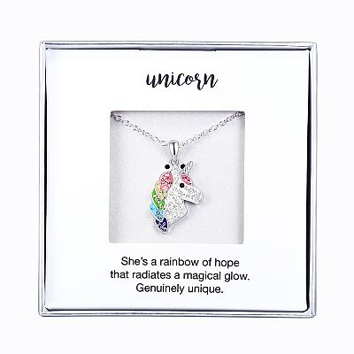 Crystal unicorn necklace top