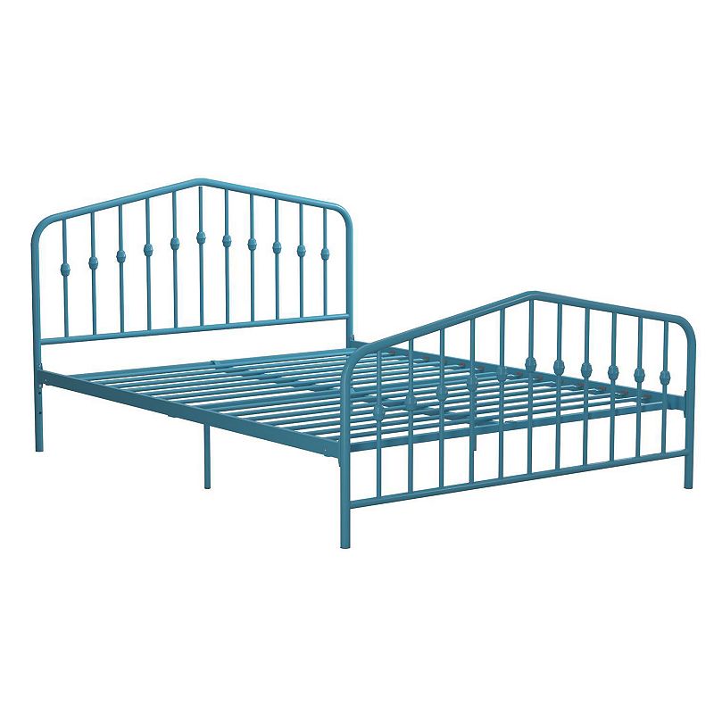 Novogratz Bushwick Metal Bed, Blue, King