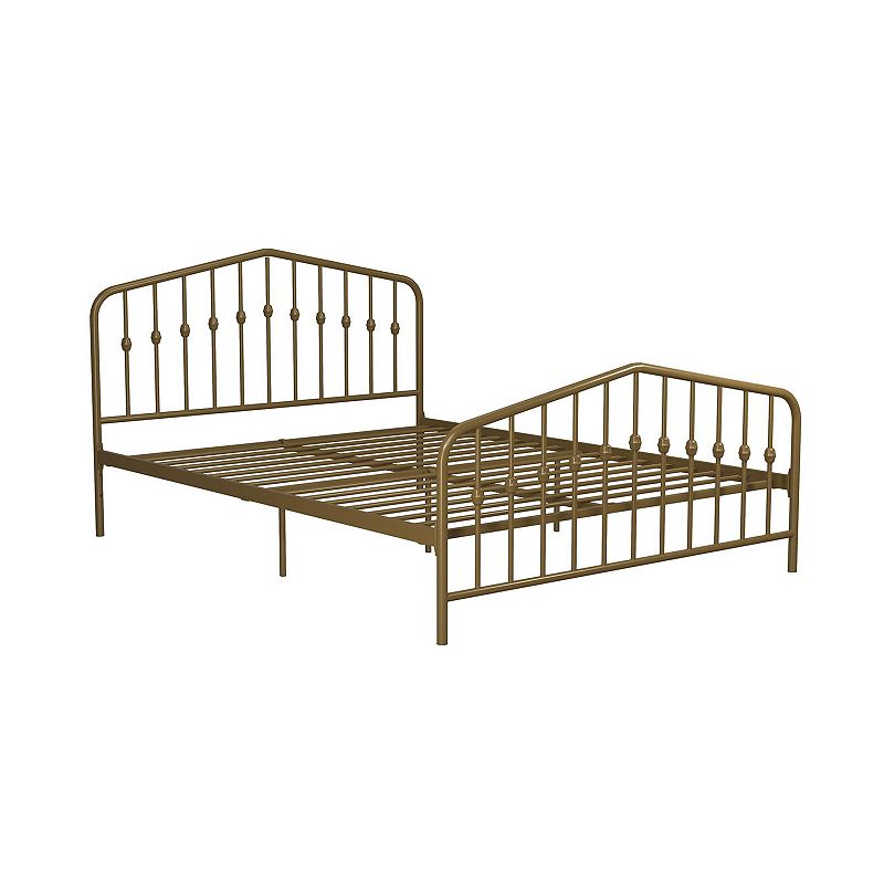 Novogratz Bushwick Metal Bed, Gold, Full