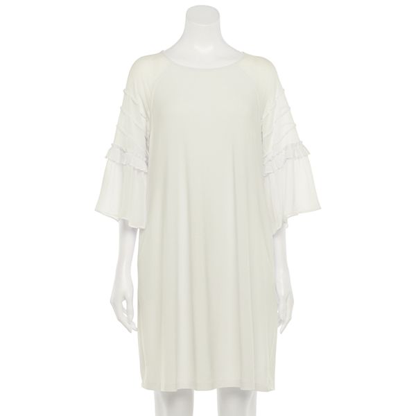 Women's Nina Leonard Pleated Chiffon Dress