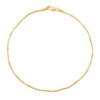 Jordan Blue 14k Gold Over Silver Snake Chain Anklet