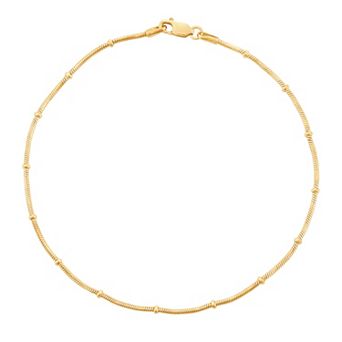Jordan Blue 14k Gold Over Silver Snake Chain Anklet