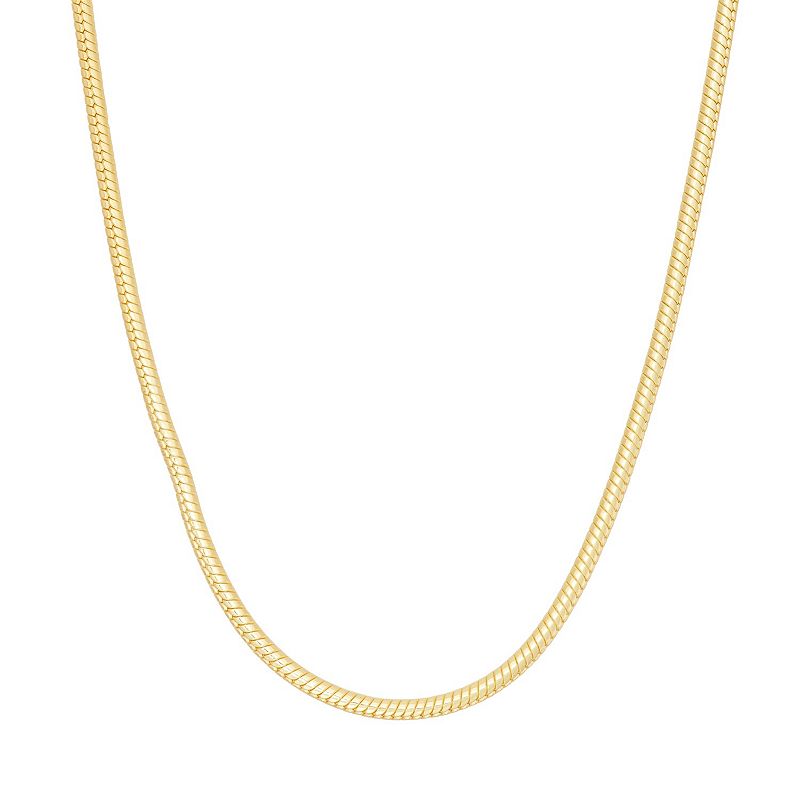 Jordan Blue Womens 14k Gold Over Silver Snake Chain Necklace, Size: 20,