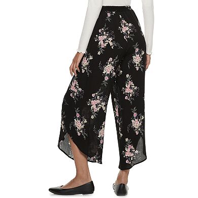 Juniors' American Rag High-Waisted Tie-Front Floral Soft Pants