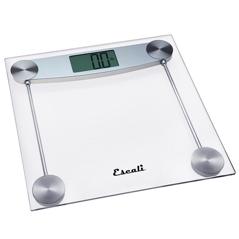 Escali Clear Glass Bathroom Scale, Multicolor