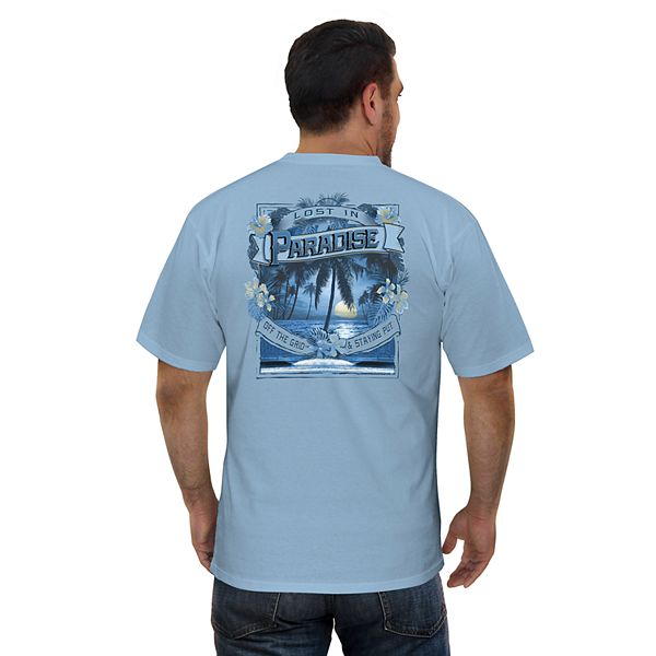 Mens Newport Blue Lost In Paradise Graphic Tee