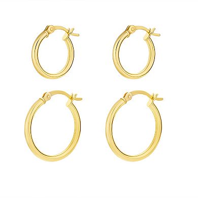 PRIMROSE Sterling Silver Hoop Earring Set