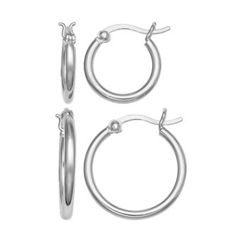 PRIMROSE Sterling Silver Hoop Earring Set