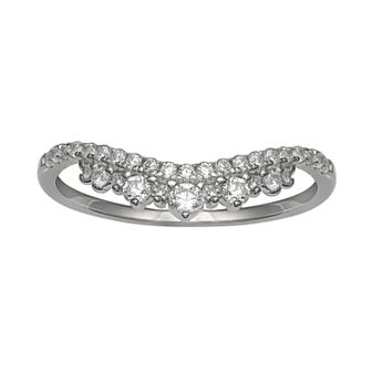 PRIMROSE Sterling Silver Cubic Zirconia Curve Ring