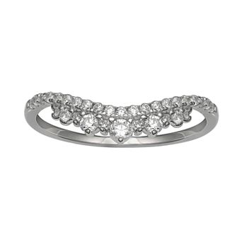 PRIMROSE Sterling Silver Cubic Zirconia Curve Ring