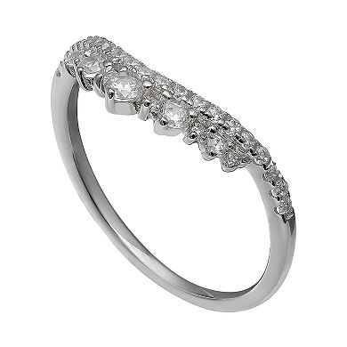 PRIMROSE Sterling Silver Cubic Zirconia Curve Ring