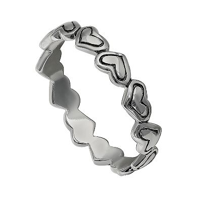 PRIMROSE Sterling Silver Oxidized Heart Ring