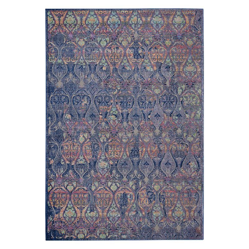 Nourison Global Vintage Moroccan Rug, Blue, 6Ft Rnd