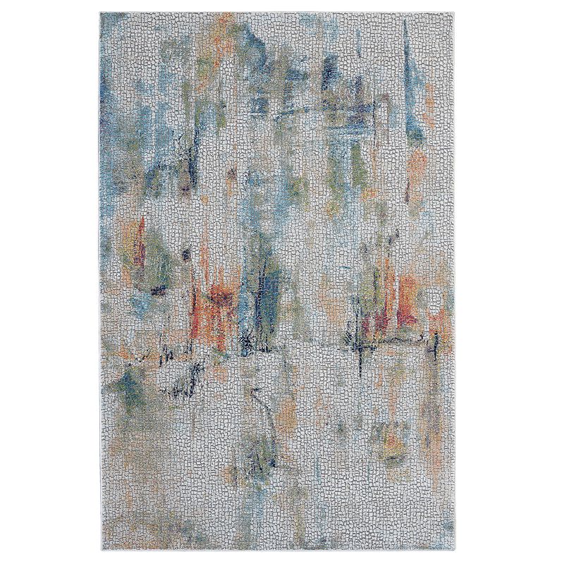 Nourison Global Vintage Abstract I Rug, White, 6Ft Rnd