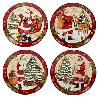 Certified International Holiday Wishes 4 pc Dinner Plate Set
