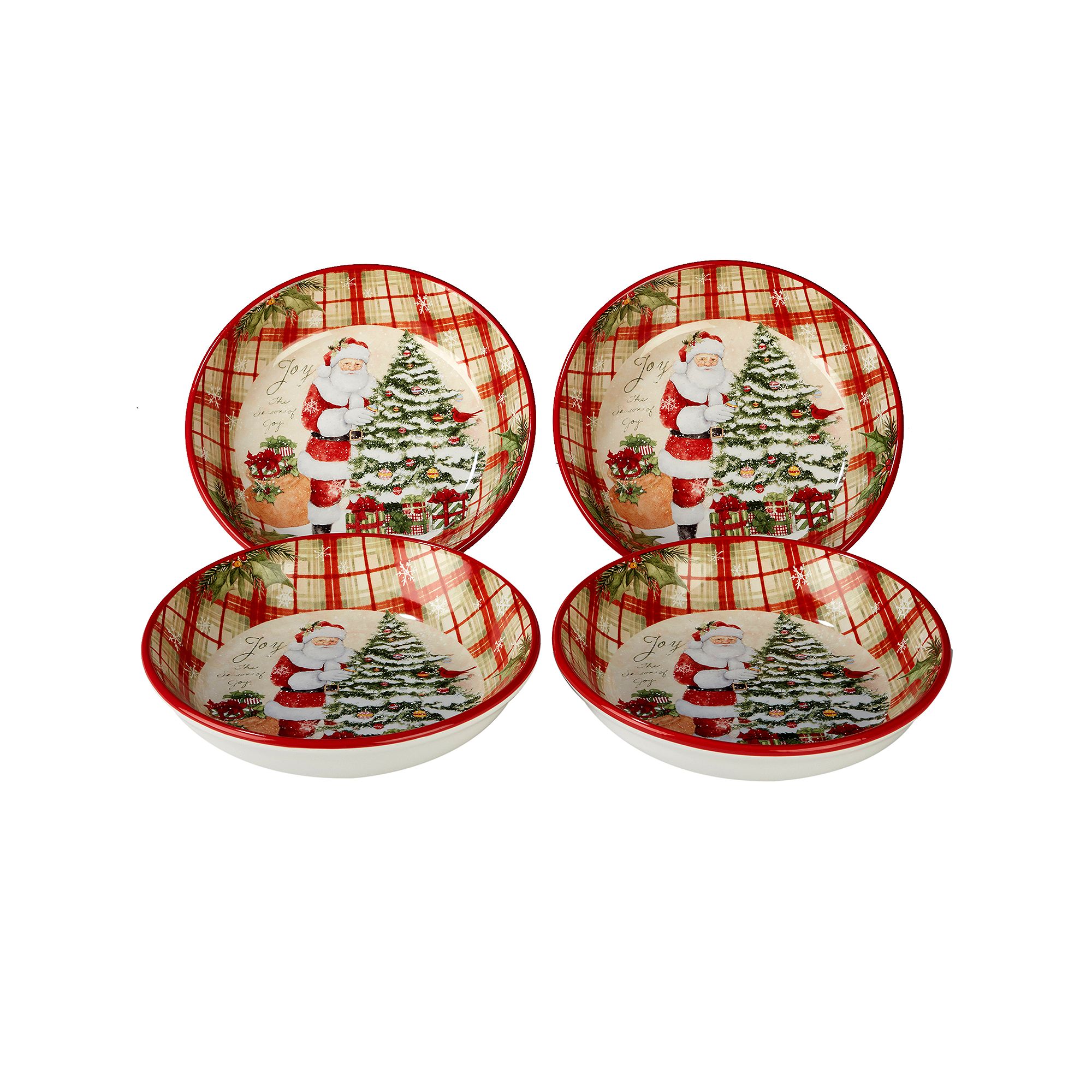 Certified International Holiday Wishes 4-pc. Soup / Pasta Bowl Set, None