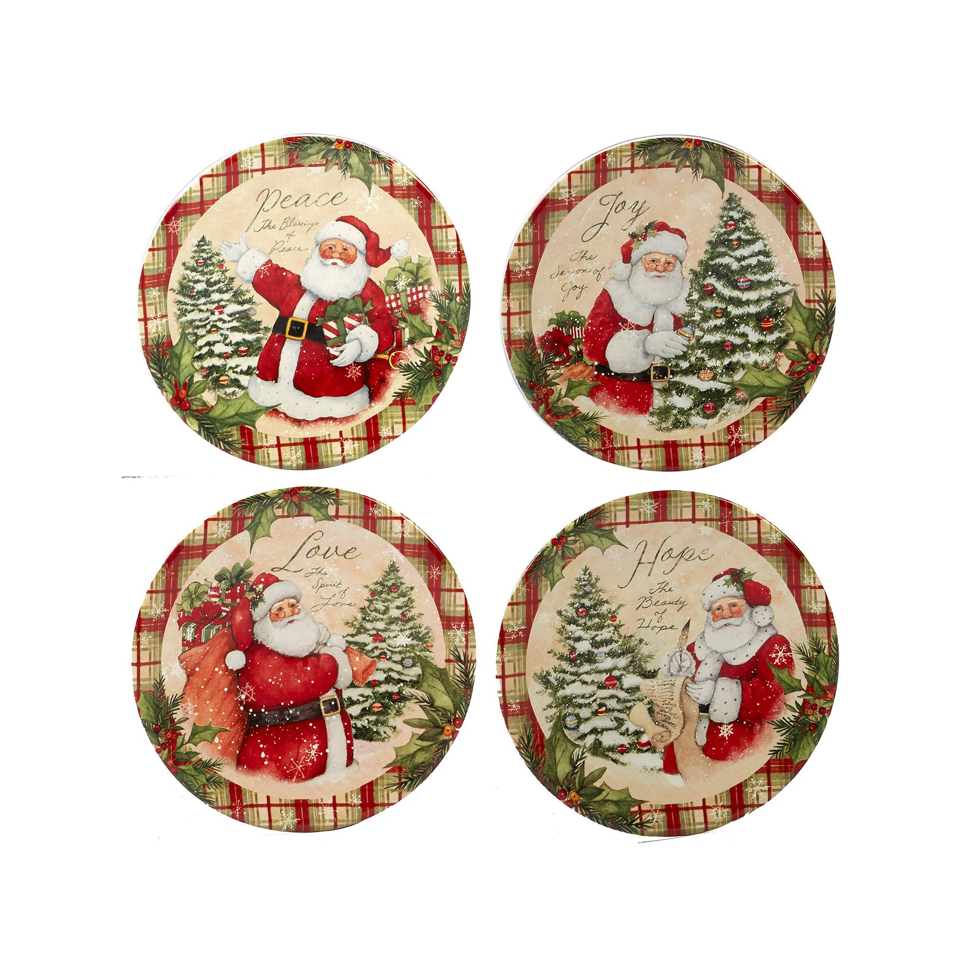 Certified International Holiday Wishes 4-pc. Canape Plate Set, None