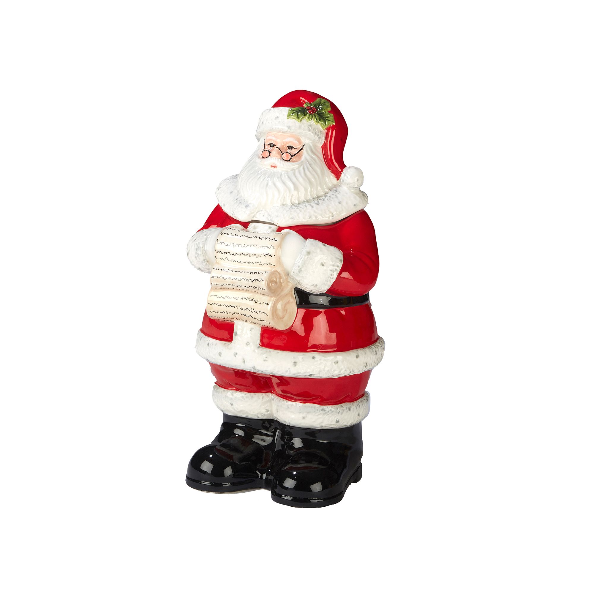Certified International Holiday Wishes Santa Cookie Jar, None