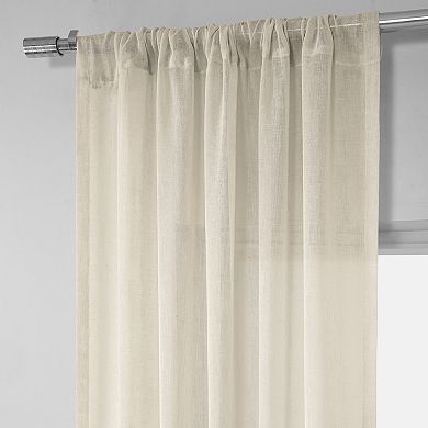 EFF Solid Faux Linen Sheer Window Curtain