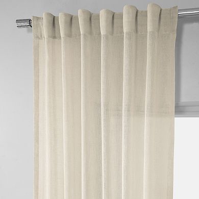 EFF Solid Faux Linen Sheer Window Curtain