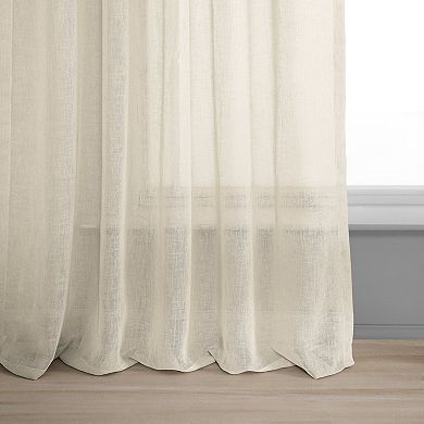 EFF Solid Faux Linen Sheer Window Curtain