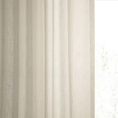 EFF Solid Faux Linen Sheer Window Curtain