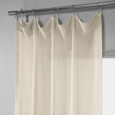 EFF Solid Faux Linen Sheer Window Curtain