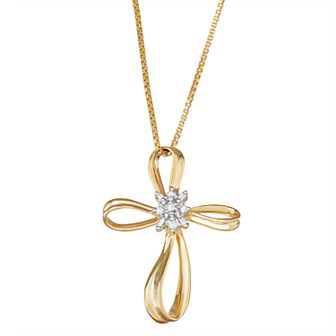 HDI 1/10 Carat T.W. Diamond Cross Pendant
