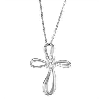 HDI 1/10 Carat T.W. Diamond Cross Pendant