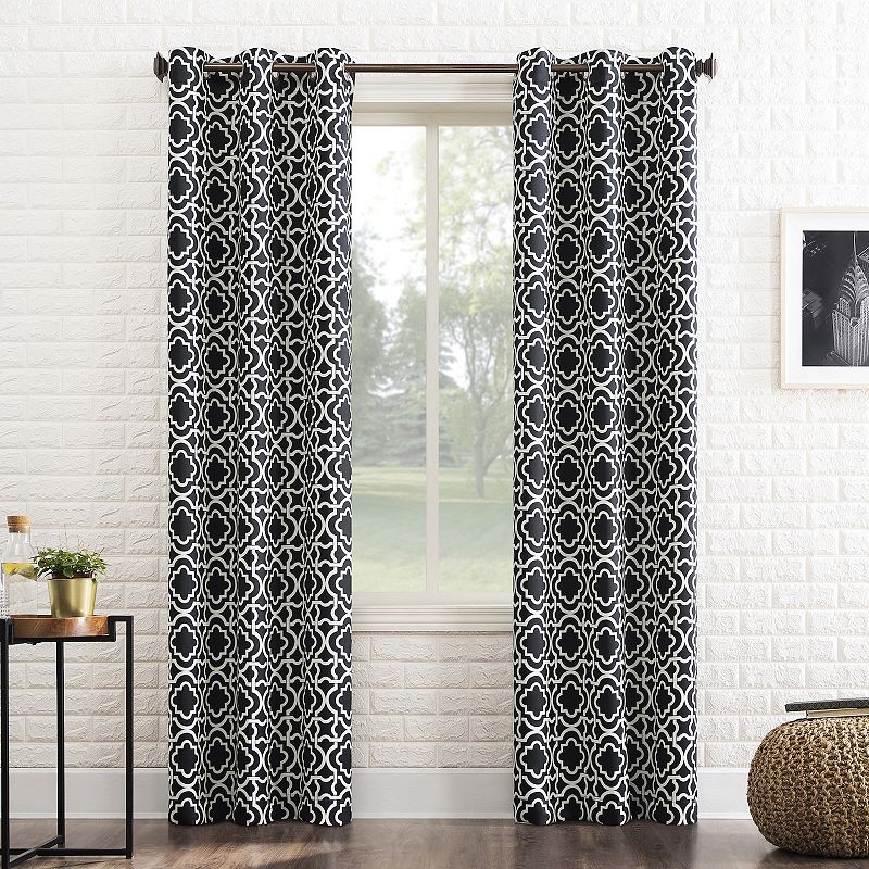 Sun Zero Barnett 40" x 84" Trellis Print Blackout Curtain 2 Panel 