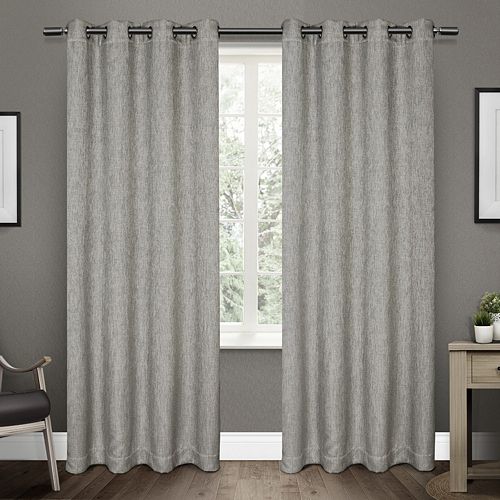 Exclusive Home 2pack Vesta Textured Woven Blackout Window Curtains