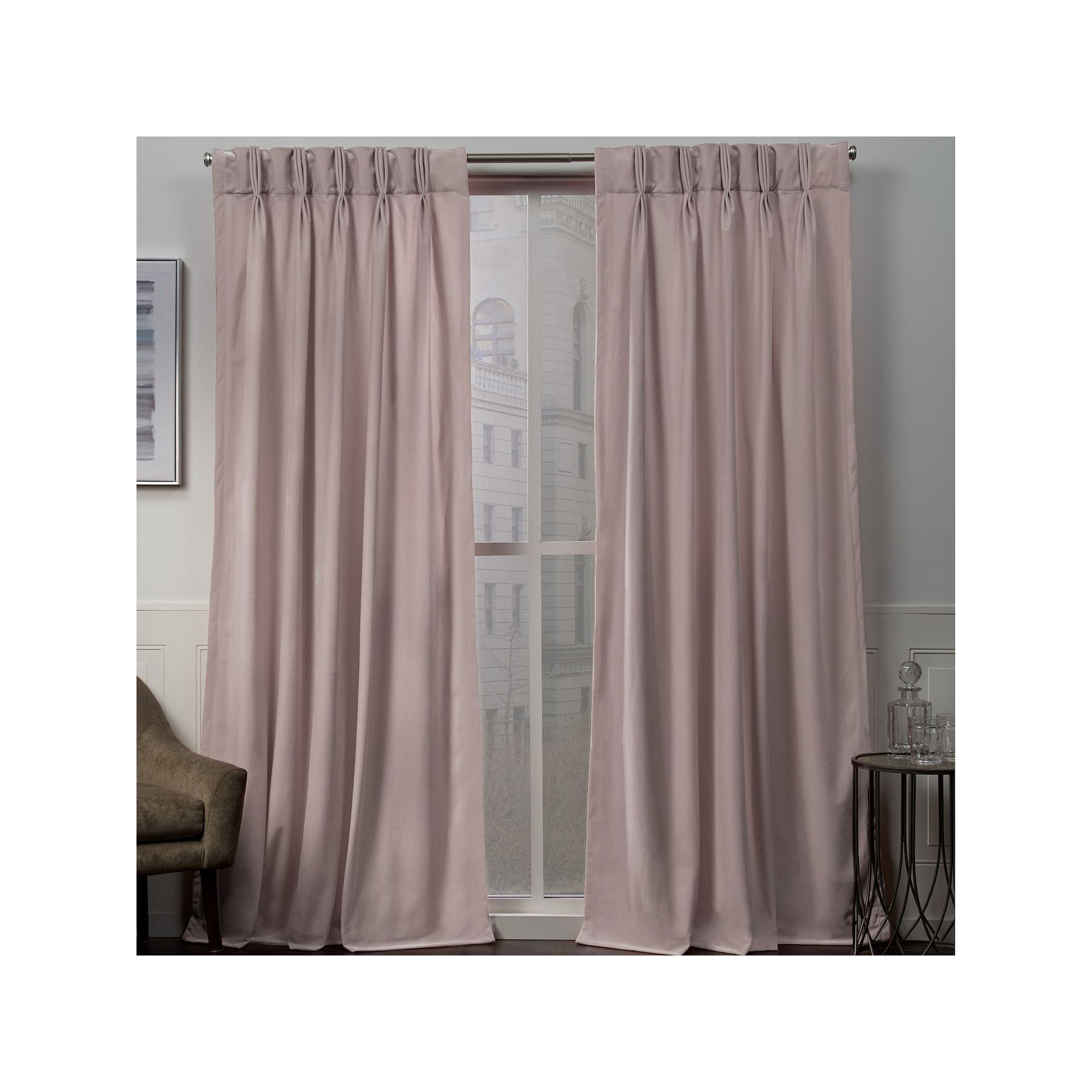 Town and Country 2-pack Velvet Heavyweight Window Curtains, Blush