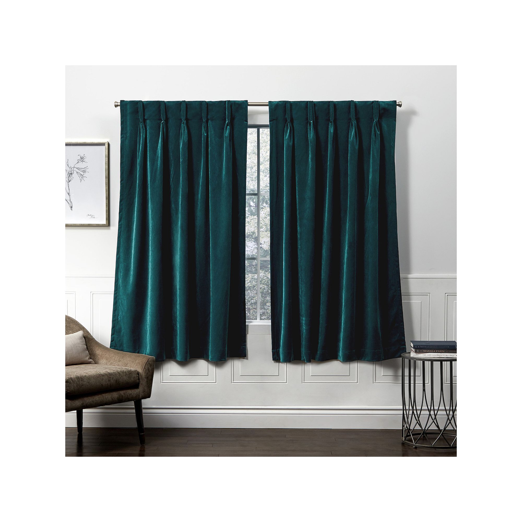 Town and Country 2-pack Velvet Heavyweight Window Curtains, Blue