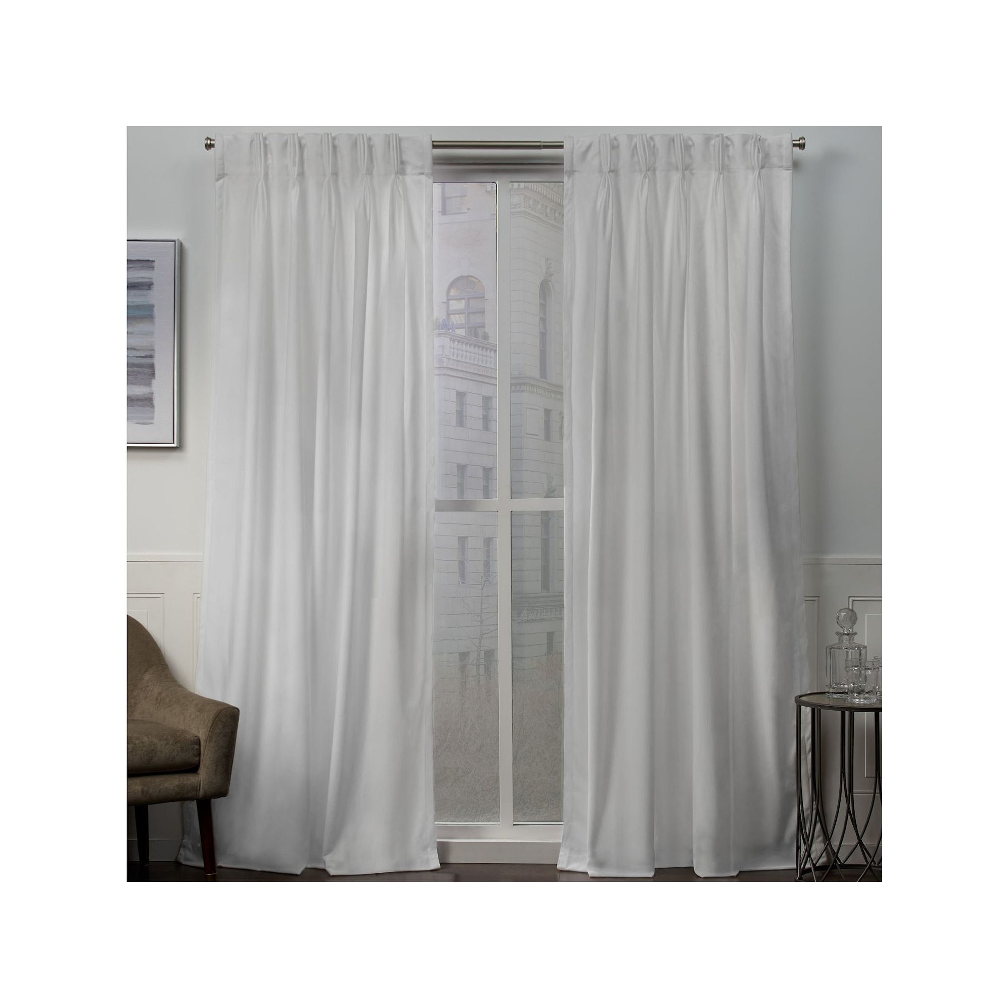 Town and Country 2-pack Velvet Heavyweight Window Curtains, Winter White